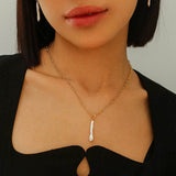 Chain Toothpick Baroque Pearl Pendants Necklaces - floysun