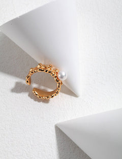 Charming Waves: Lace Pearl Ring - floysun