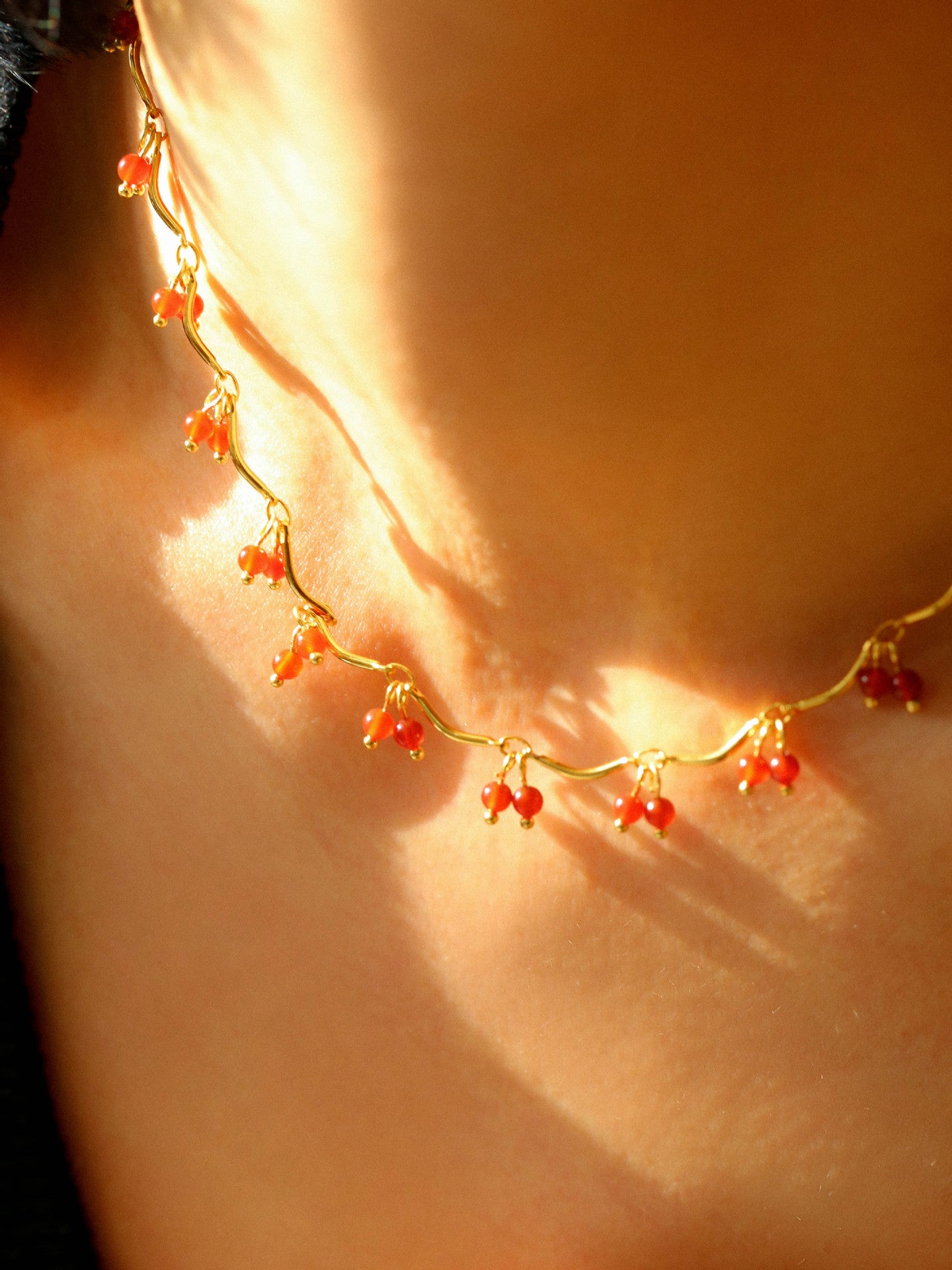 Cherry Blossom Red Agate Necklace - floysun