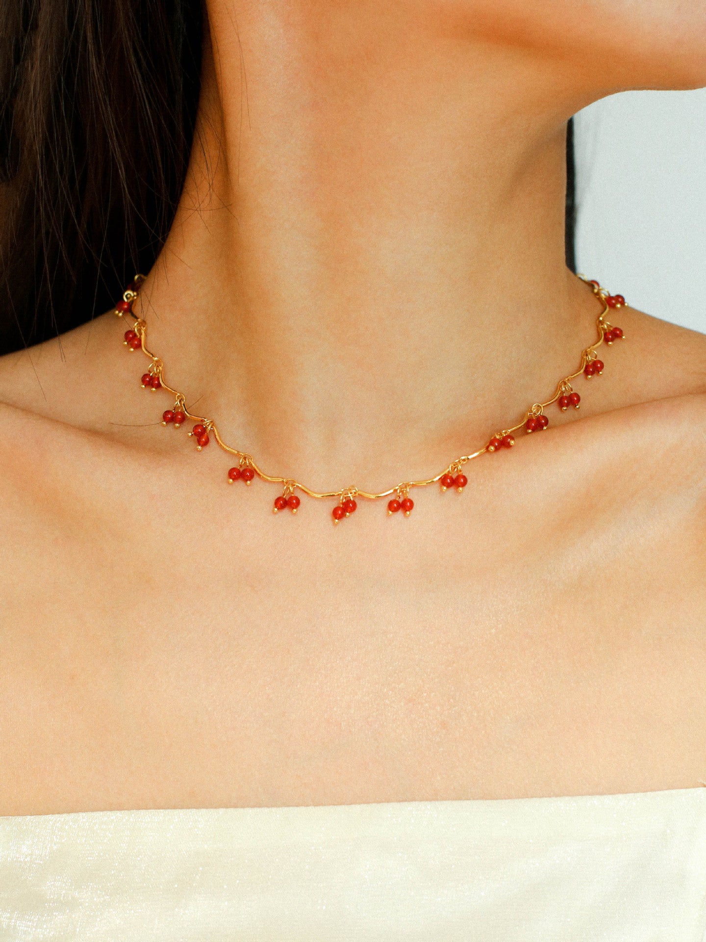 Cherry Blossom Red Agate Necklace - floysun