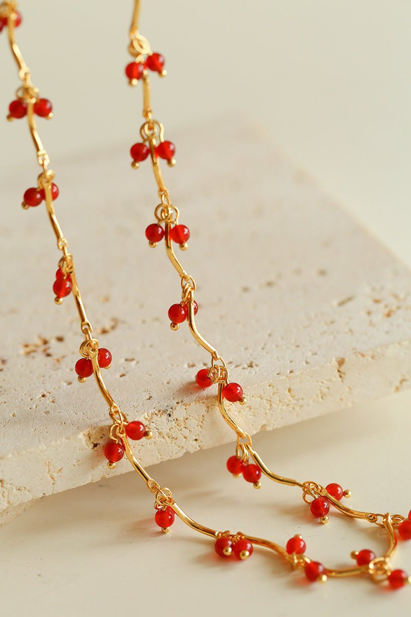 Cherry Blossom Red Agate Necklace - floysun