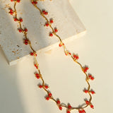 Cherry Blossom Red Agate Necklace - floysun