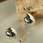 Chic Metal Water Droplet Ball Drop Earrings - floysun