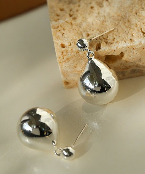 Chic Metal Water Droplet Ball Drop Earrings - floysun