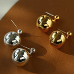 Chic Metal Water Droplet Ball Drop Earrings - floysun