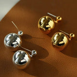 Chic Metal Water Droplet Ball Drop Earrings - floysun