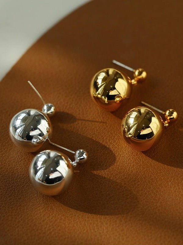 Chic Metal Water Droplet Ball Drop Earrings - floysun