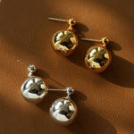 Chic Metal Water Droplet Ball Drop Earrings - floysun