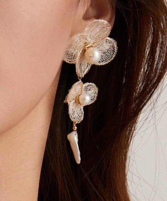 Cicada Wing Series Petite Floral Stud Earrings - floysun