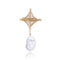 Miracle Series Four - pointed Star Baroque Pearl Brooch - CKXCBLK2022256