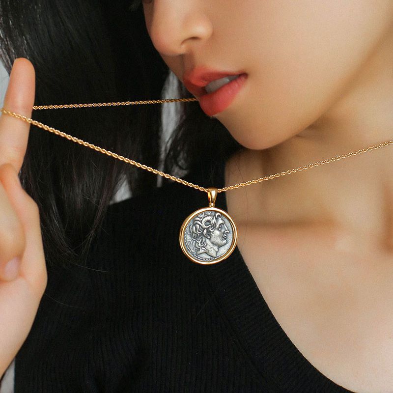 Classic Alexander Silver Coin Plus Necklace - floysun