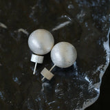 Classic Brushed Round Stud Earrings - floysun