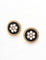 Classic Chanel - inspired Vintage Enamel Glaze Pearl Stud Earrings - floysun