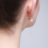 Classic Filigree Series Bead Long Stud Earrings