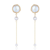 Classic Filigree Series Bead Long Stud Earrings - floysun