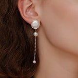 Boucles d'oreilles longues à tige en perles de la série Classic Filigree