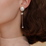 Classic Filigree Series Bead Long Stud Earrings - floysun