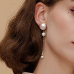 Classic Filigree Series Bead Long Stud Earrings - floysun