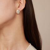 Classic Filigree Series Circular Winding Ear Clip Pearl Ear Studs - floysun