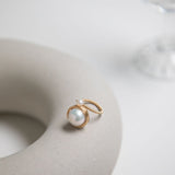 Classic Filigree Series Large Pearl Open Ring - floysun