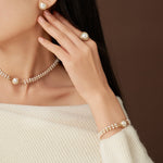 Classic Filigree Series Large Pearl Open Ring - floysun