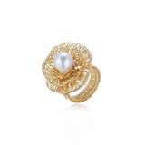 Classic Filigree Series Prosperous Blossom Open Ring - floysun