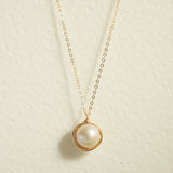 Classic Filigree Series Single Edison Pearl Necklace - floysun