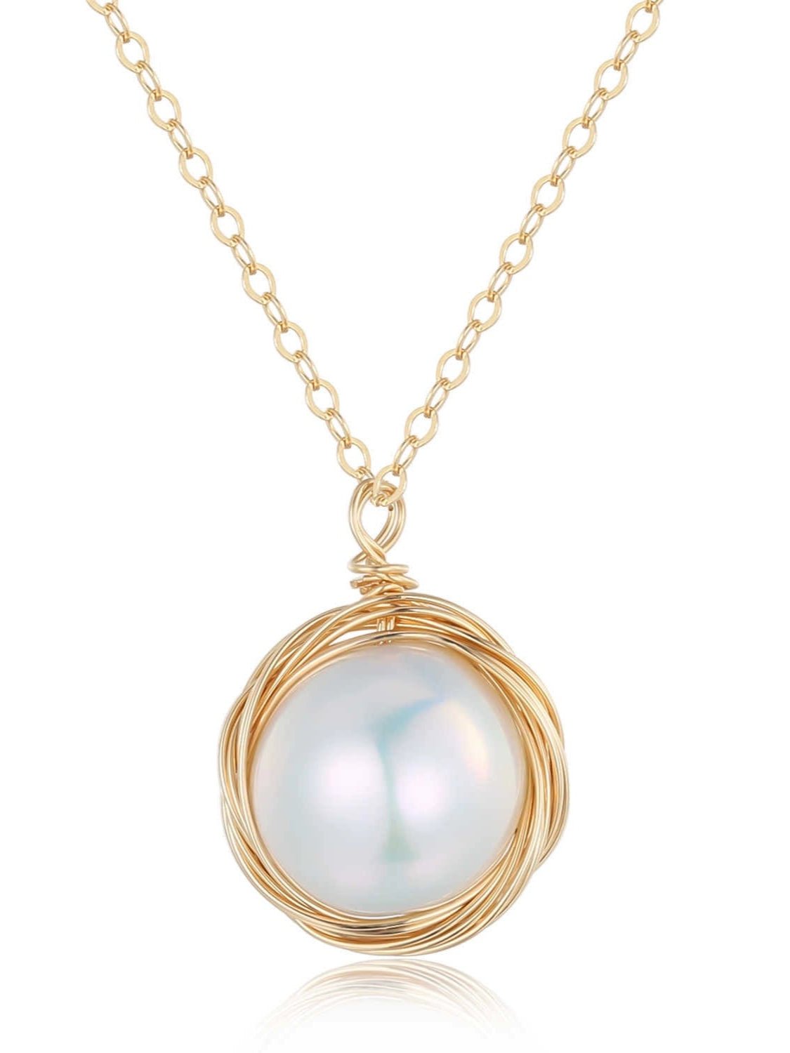 Classic Filigree Series Single Edison Pearl Necklace - floysun