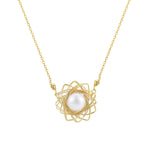 Classic Filigree Series Starburst Pearl Pendant Necklace - floysun