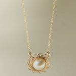 Classic Filigree Series Starburst Pearl Pendant Necklace - floysun