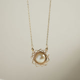 Classic Filigree Series Starburst Pearl Pendant Necklace - floysun