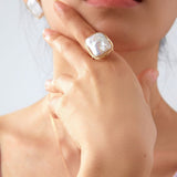 Classic Filigree Series Twisted Sugar Cube Ring - floysun