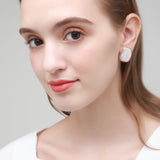 Classic Filigree Series Twisted Wire Cube Stud Earrings Ear clip - floysun