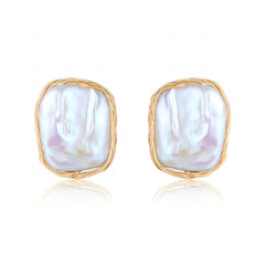 Classic Filigree Series Twisted Wire Cube Stud Earrings Ear clip - floysun