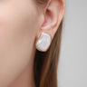 Classic Filigree Series Twisted Wire Cube Stud Earrings Ear clip - floysun