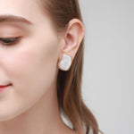 Classic Filigree Series Twisted Wire Cube Stud Earrings Ear clip - floysun