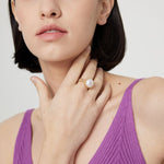 Classic Filigree Series Waterdrop Pearl Open Ring - floysun