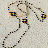 Classic French Romance Clover Long Necklace - Black Onyx - floysun