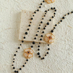 Classic French Romance Clover Long Necklace - Black Onyx - floysun