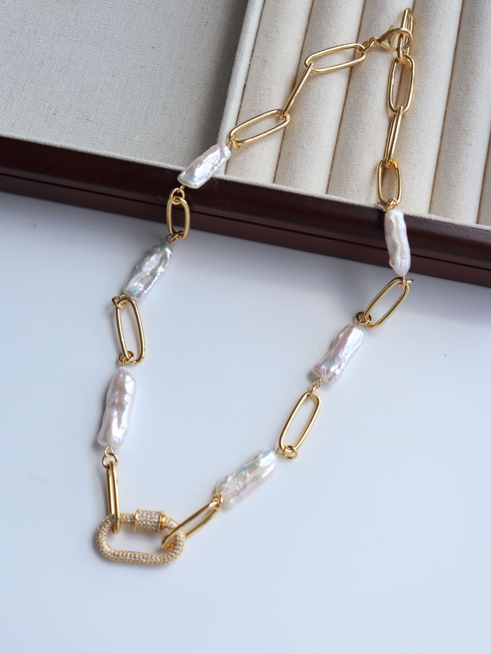 Classic Full Diamond Baroque Chain Necklace - floysun