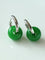 Classic Green Natural Stone Jade Hoop Earrings - floysun