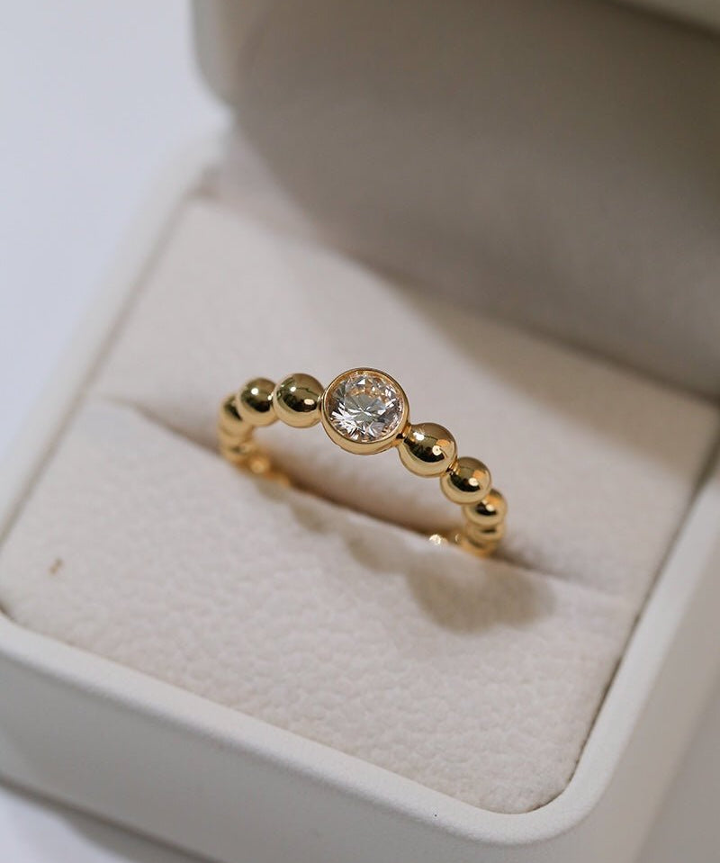 Classic Single Layer Bubble Diamond Stacking Ring - floysun