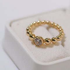 Classic Single Layer Bubble Diamond Stacking Ring - floysun