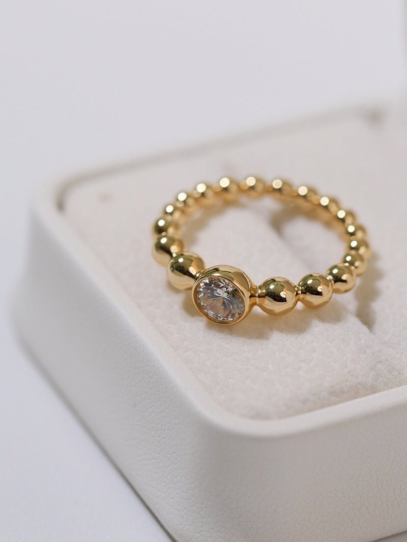 Classic Single Layer Bubble Diamond Stacking Ring - floysun