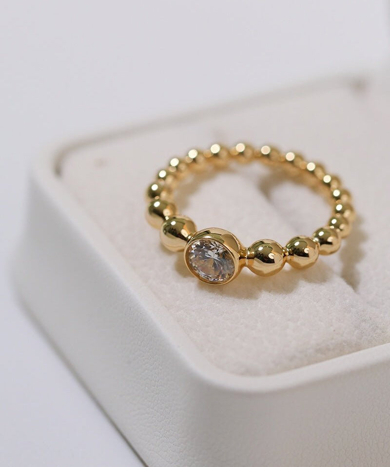 Classic Single Layer Bubble Diamond Stacking Ring - floysun