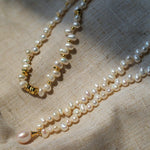 Classic Staggered Pearl and Gold Bead Clavicle Necklace - floysun