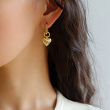 Classic Striped Heart Hoops Earrings - floysun