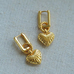 Classic Striped Heart Hoops Earrings - floysun