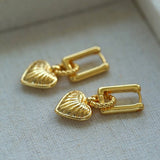 Classic Striped Heart Hoops Earrings - floysun