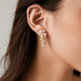 COCOKIM Narcissus Petal Pearl Stud Earrings - floysun